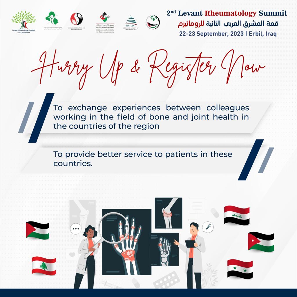 Final Countdown: Only 8 Days Left to Register for the 2nd Levant Rheumatology Summit in Erbil