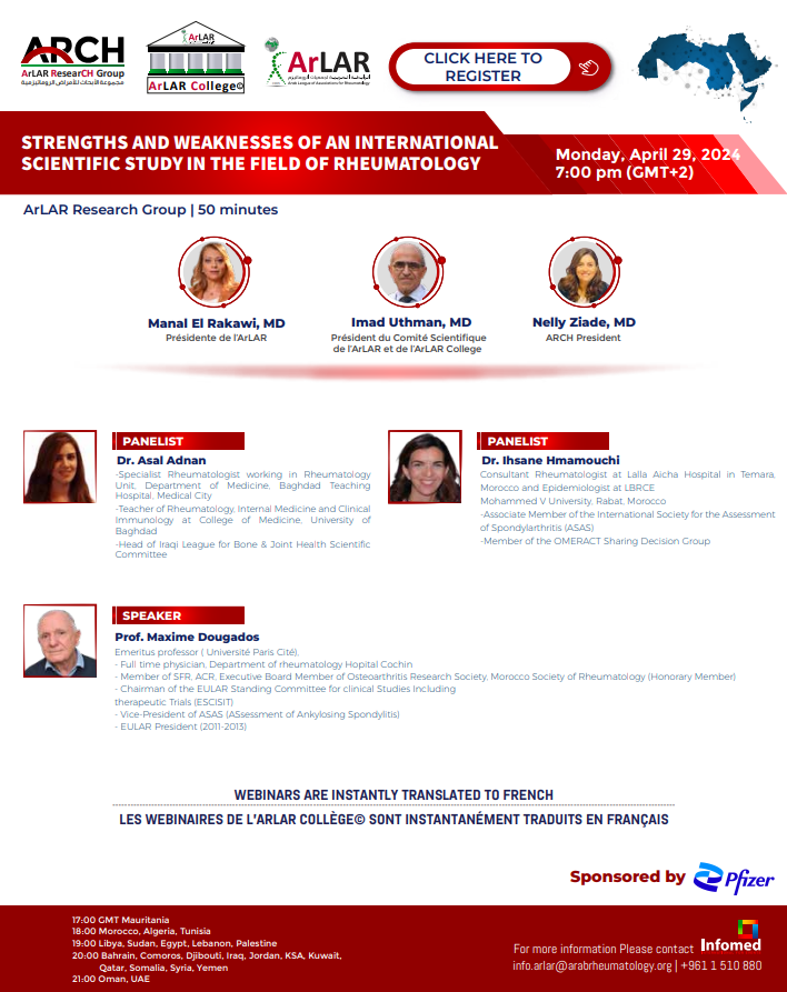 ArLAR ARCH webinar on April 29th